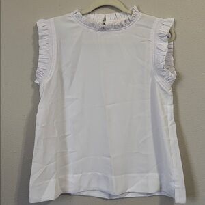 White Ruffle Sleeve Top